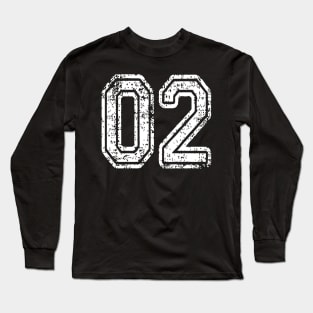 Number 02 Grungy in white Long Sleeve T-Shirt